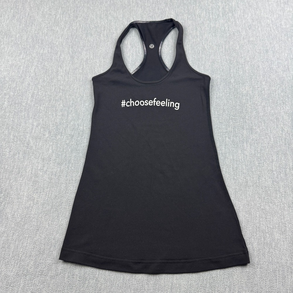 Lululemon Tank‎ Top Womens 4 Black Align Waist-Length Racerback Yoga Gym Active